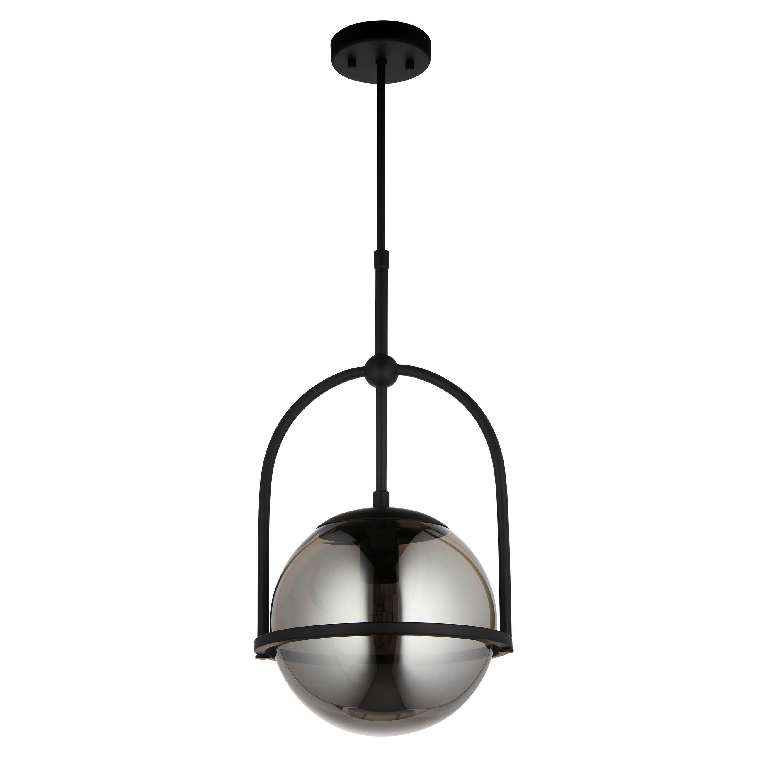 DECKENLEUCHTE  27.5/76-86 cm    - Schwarzchrom, Design, Glas (27.5/76-86cm) - ENDON