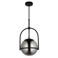 DECKENLEUCHTE  27.5/76-86 cm    - Schwarzchrom, Design, Glas (27.5/76-86cm) - ENDON