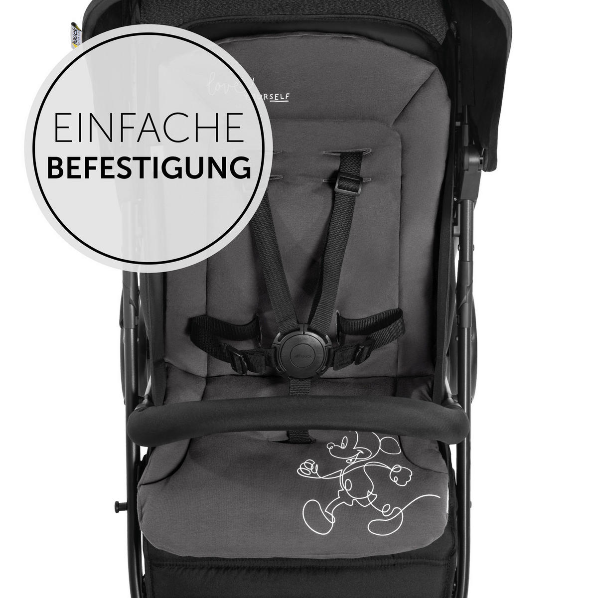 KINDERWAGENEINLAGE MICKEY & MINNIE  - Schwarz, Trend, Kunststoff (70/37/3cm) - Hauck
