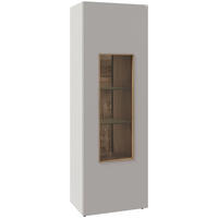 VITRINE  in furniert, mehrschichtige Massivholzplatte (Tischlerplatte) Wildeiche Taupe, Wildeiche - Taupe/Wildeiche, Design, Glas/Holz (63,8/194/42,9cm) - Voglauer