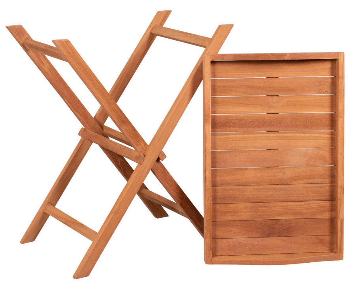 GARTENKLAPPTISCH Holz rechteckig  - Teakfarben, Basics, Holz (40/75/60cm) - Gardenson
