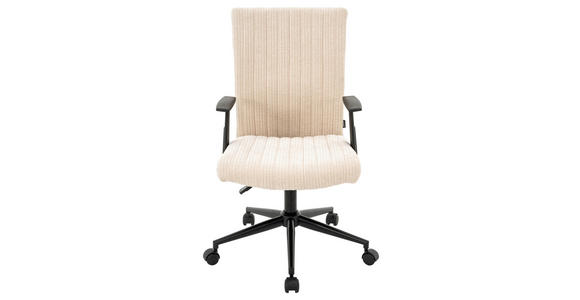 DREHSTUHL Cord Creme, Schwarz  - Creme/Schwarz, KONVENTIONELL, Kunststoff/Textil (59/93-101/62cm) - Carryhome