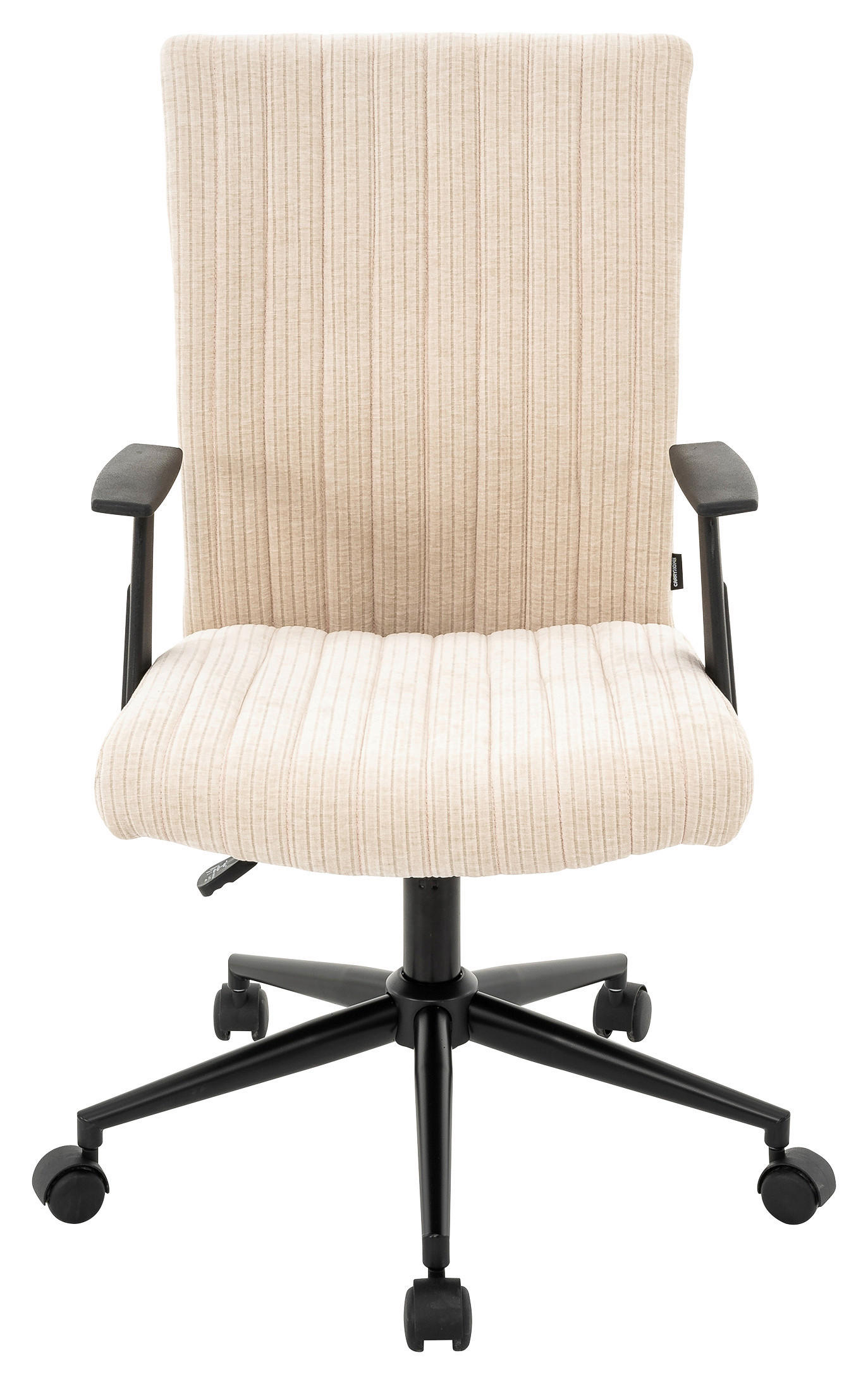 DREHSTUHL Cord Creme, Schwarz  - Creme/Schwarz, KONVENTIONELL, Kunststoff/Textil (59/93-101/62cm) - Carryhome