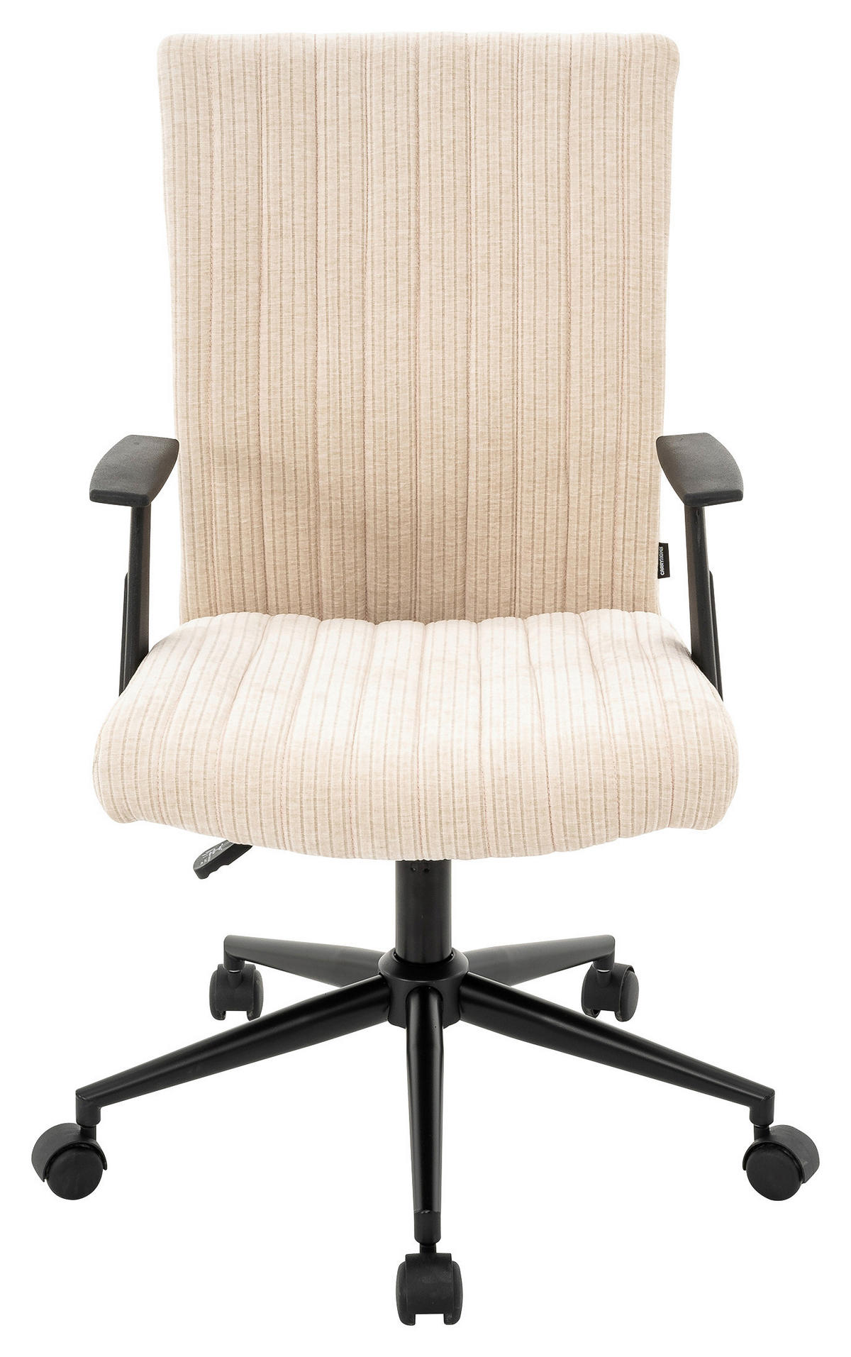 DREHSTUHL Cord Creme, Schwarz  - Creme/Schwarz, KONVENTIONELL, Kunststoff/Textil (59/93-101/62cm) - Carryhome