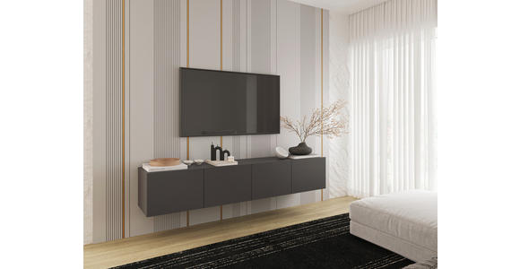 LOWBOARD  in 200/36,7/42 cm  - Anthrazit, Design, Holzwerkstoff (200/36,7/42cm) - Hom`in