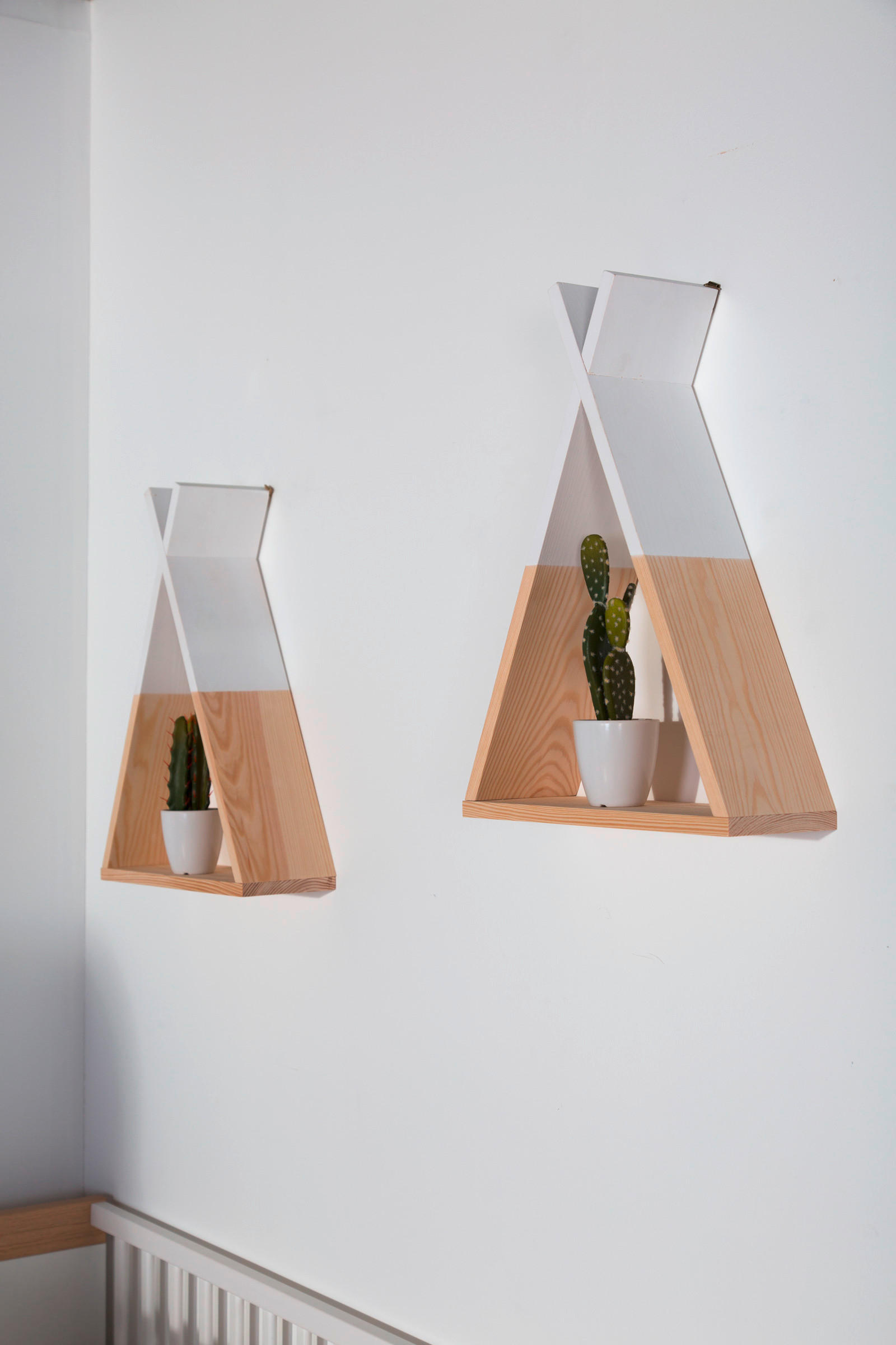 WANDREGAL - Naturfarben/Weiß, Basics, Holz (12cm) - Childhome