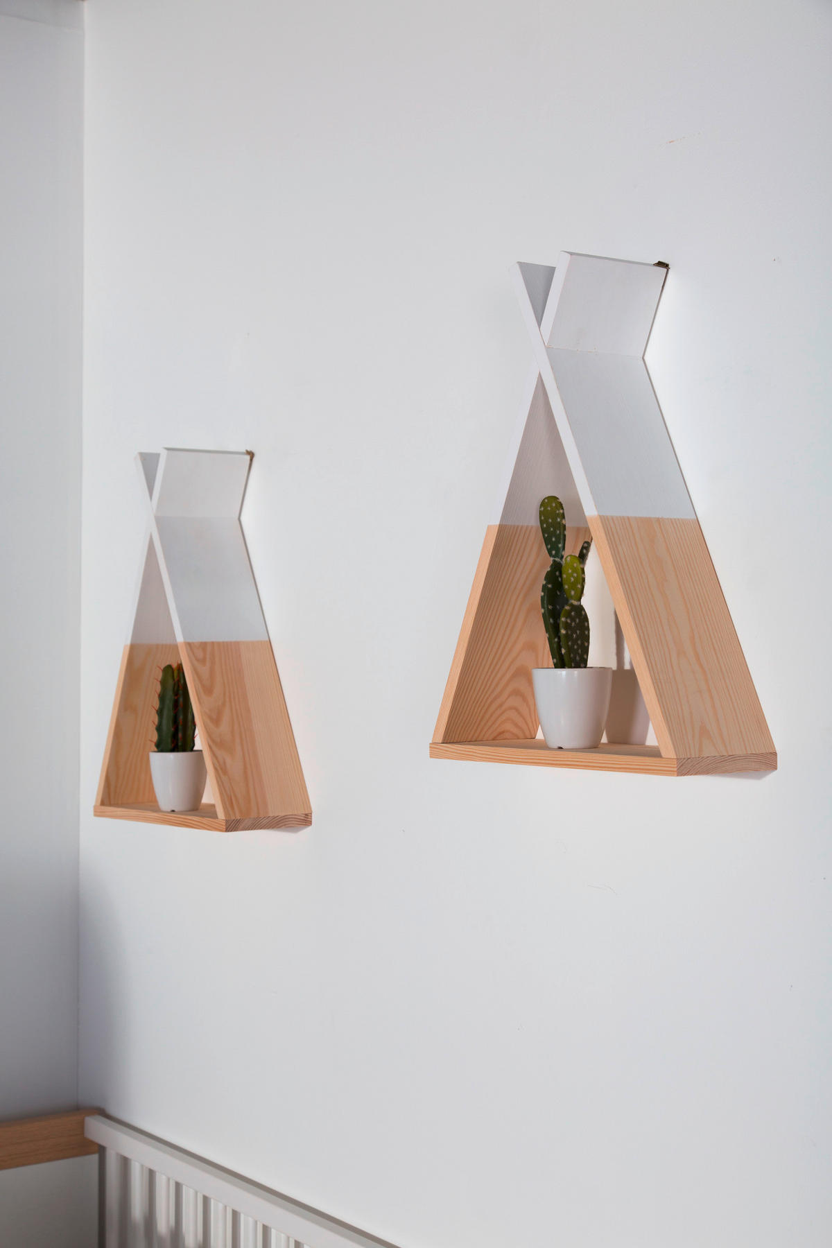 WANDREGAL  - Naturfarben/Weiß, Basics, Holz (12cm) - Childhome