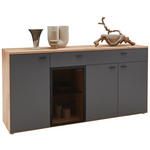 SIDEBOARD  in 181,9/89,5/45,2 cm  - Wildeiche/Graphitfarben, Natur, Glas/Holz (181,9/89,5/45,2cm) - Valnatura