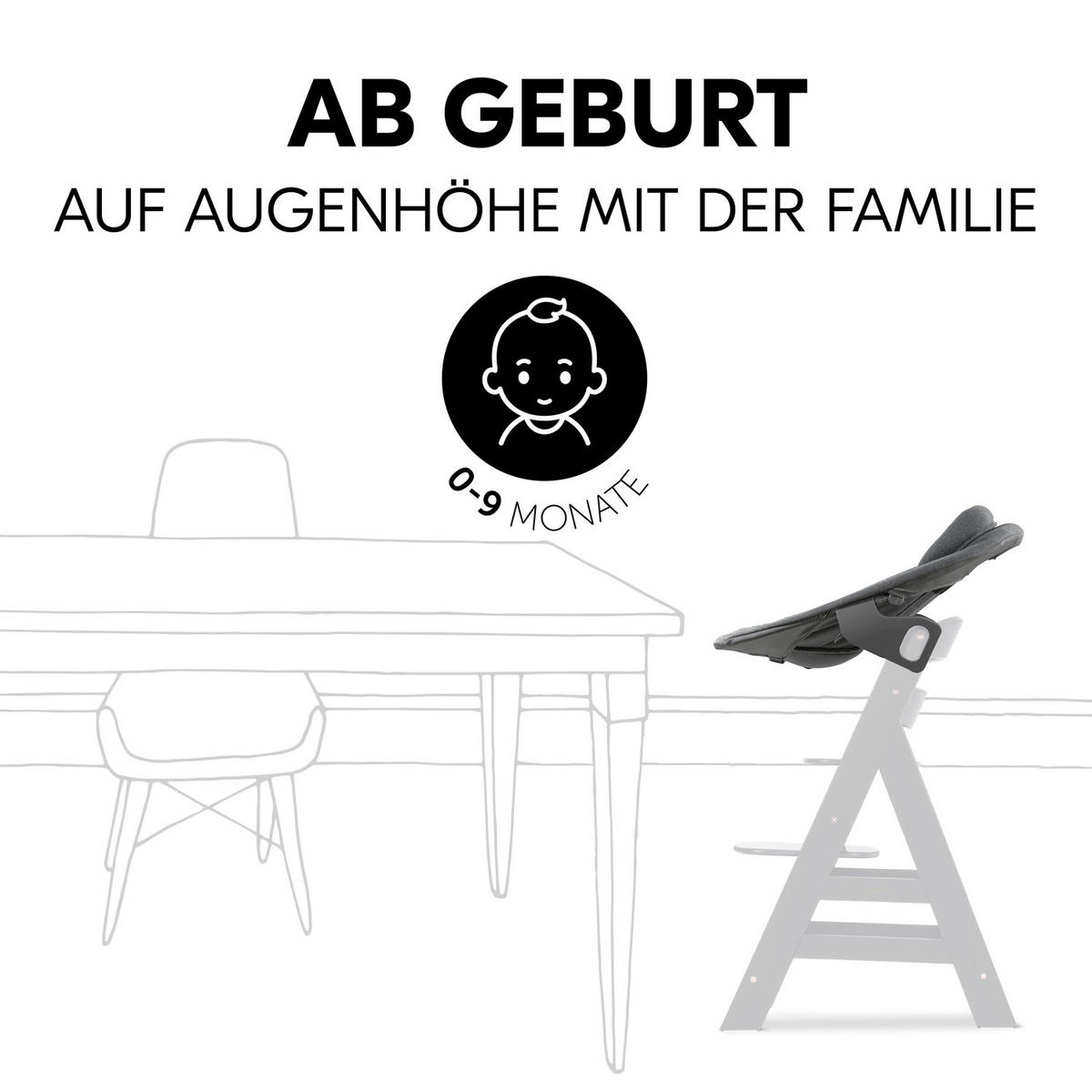 HOCHSTUHLLIEGE Alpha Bouncer Premium  - Anthrazit, Basics, Textil/Metall (66/51/49cm) - Hauck