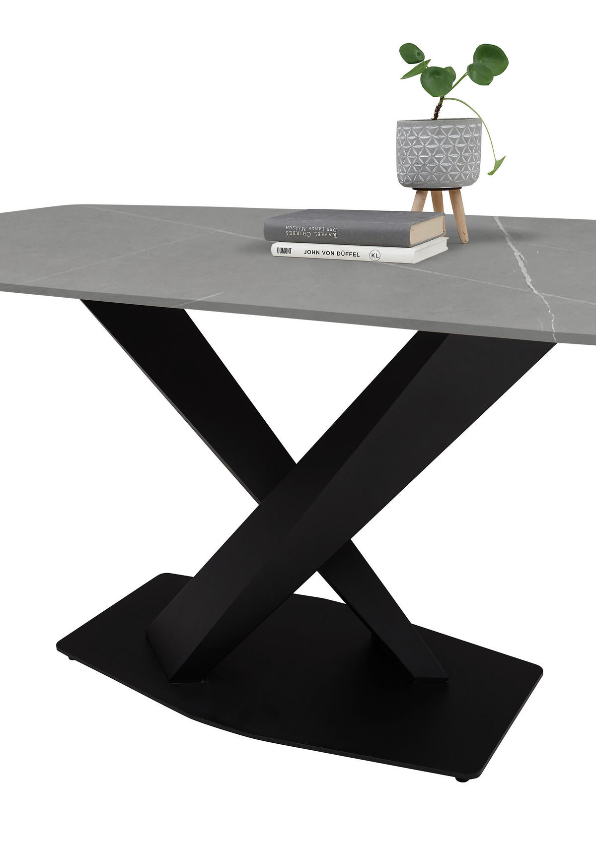 STOL ZA BLAGOVAONICU  siva, crna  keramika      - siva/crna, Moderno, metal/keramika (180/90/75cm) - MID.YOU