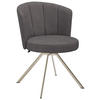 STUHL  in Mikrofaser Metall, Textil  - Edelstahlfarben/Mokka, Design, Textil/Metall (62/83/64cm) - Venjakob