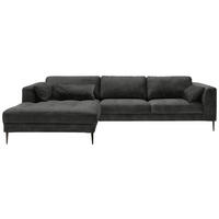 ECKSOFA in Mikrofaser Anthrazit  - Anthrazit/Schwarz, Modern, Textil (168/280cm) - Trendmanufaktur
