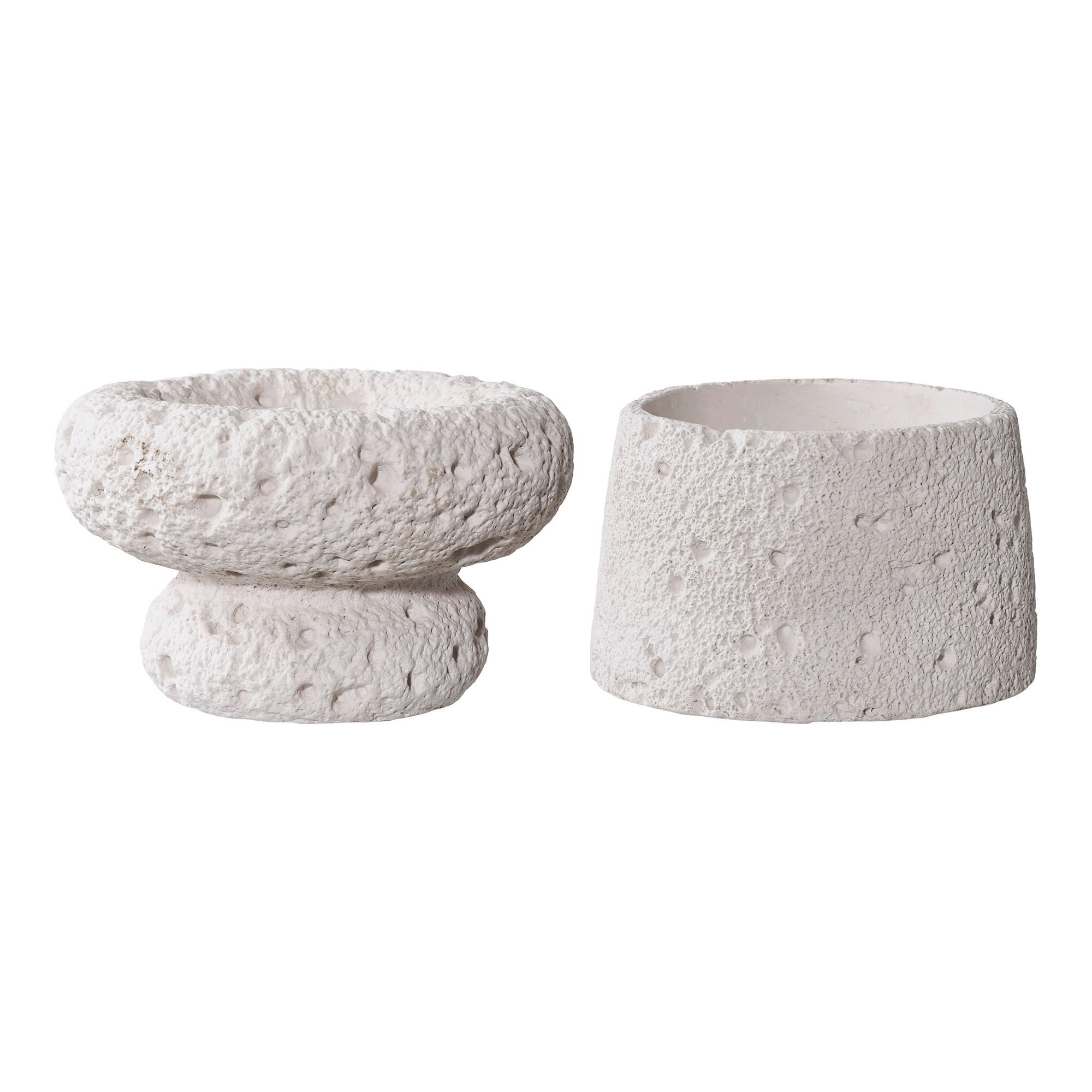 KERZENHALTER-SET - Grau, Basics, Stein