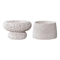 KERZENHALTER-SET - Grau, Basics, Stein
