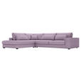 ECKSOFA in Cord Violett  - Violett/Schwarz, KONVENTIONELL, Kunststoff/Textil (250/314cm) - Carryhome