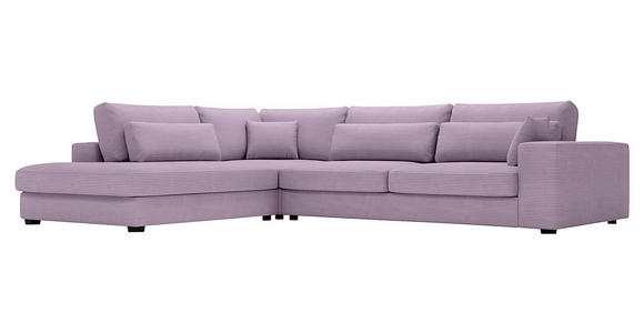 ECKSOFA in Cord Violett  - Violett/Schwarz, KONVENTIONELL, Kunststoff/Textil (250/314cm) - Carryhome