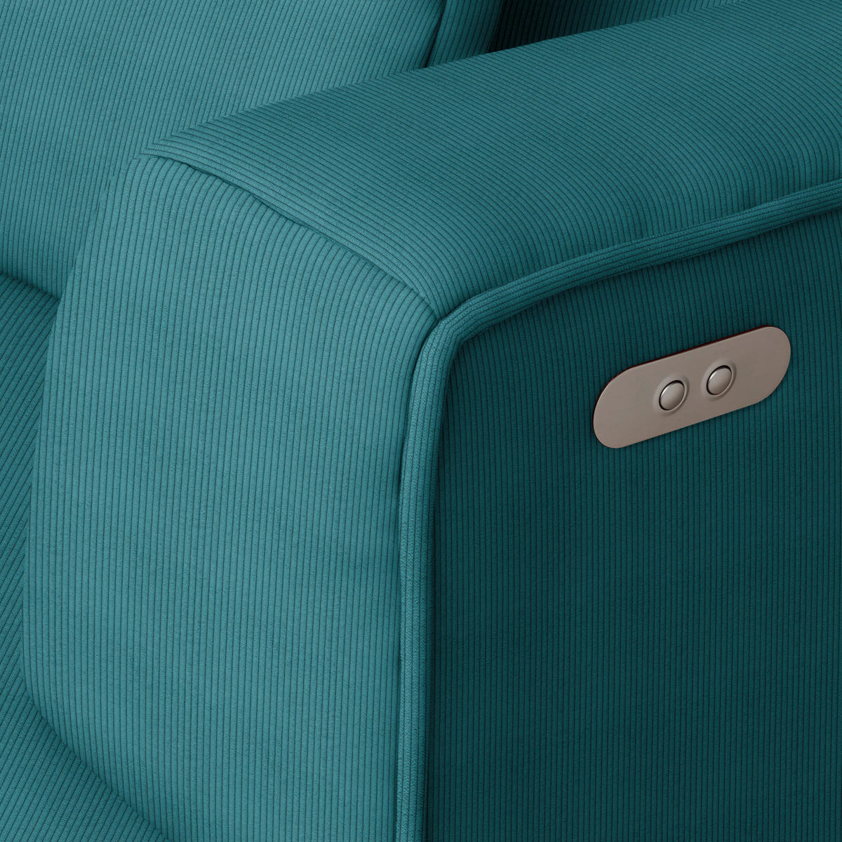 ECKSOFA Feincord Petrol  - Petrol/Schwarz, Design, Kunststoff/Textil (288/188cm) - Welnova