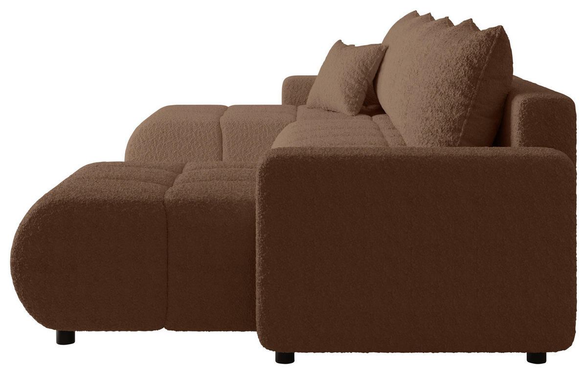 WOHNLANDSCHAFT Rostfarben Bouclé  - Rostfarben/Schwarz, MODERN, Kunststoff/Textil (150/312/150cm) - Carryhome