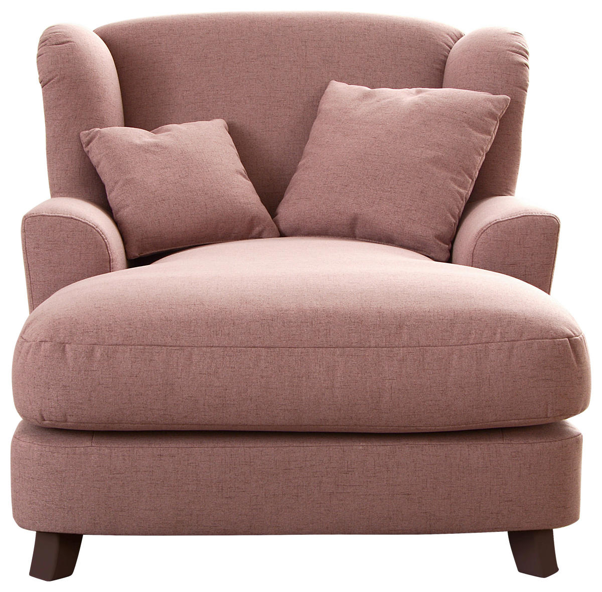 XXL-SESSEL in Flachgewebe Altrosa  - Dunkelbraun/Altrosa, Modern, Textil (109/104/145cm) - Sit & More