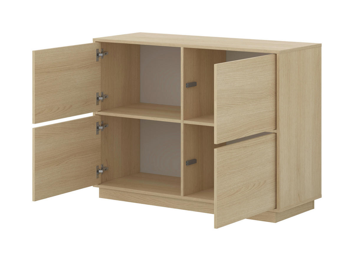 SIDEBOARD Japandi  in 111/82,5/41,5 cm  - Eichefarben, Design, Holzwerkstoff (111/82,5/41,5cm) - MID.YOU