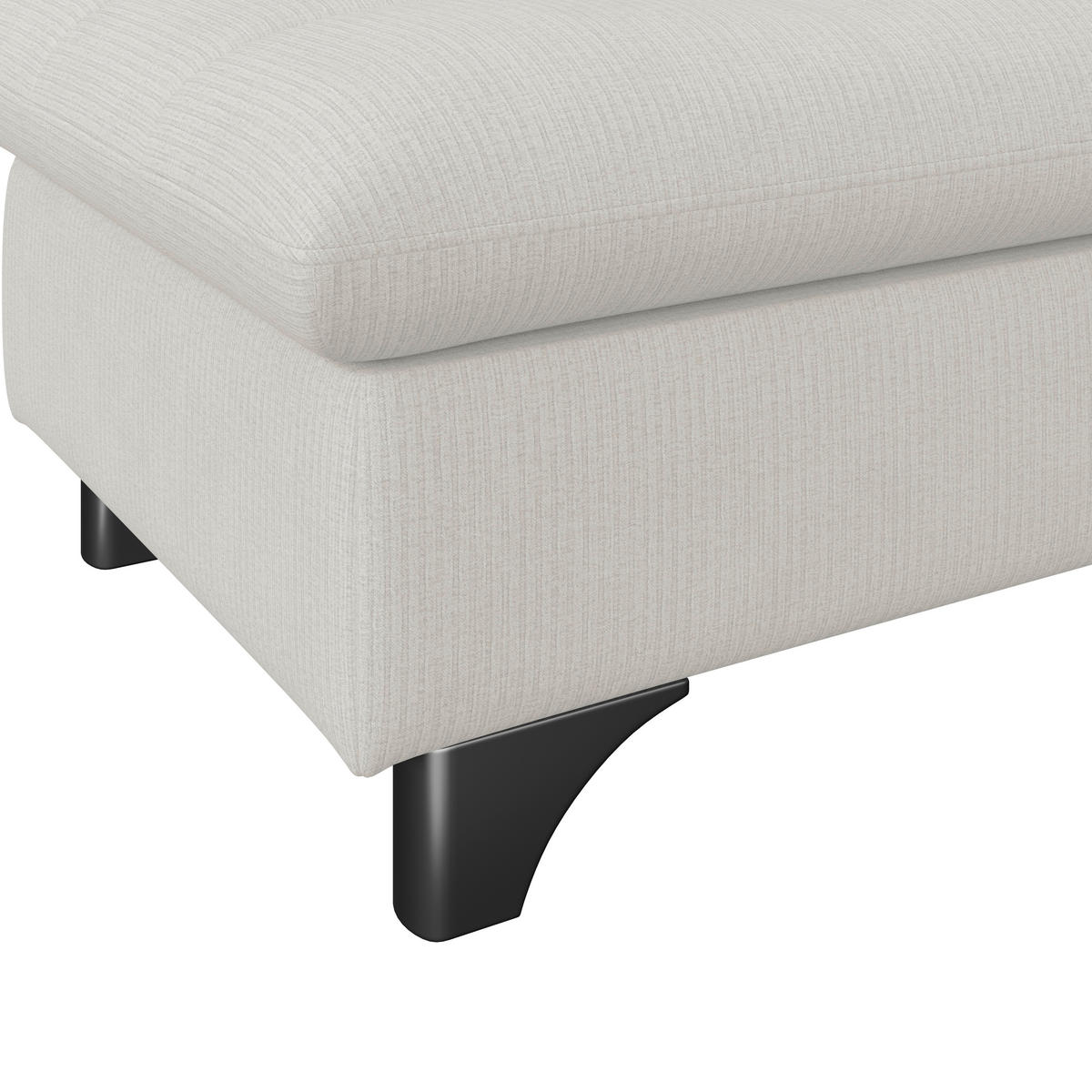 HOCKER Chenille Creme  - Chromfarben/Creme, KONVENTIONELL, Textil/Metall (108/46/108cm) - Livetastic