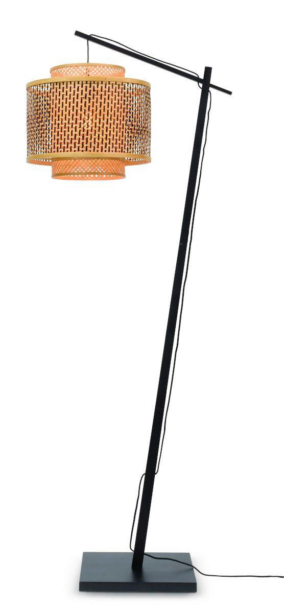 GOLVLAMPA GOOD&MOJO     - svart/naturfärgad, Trend, trä (176/40/68cm) - Good & Mojo