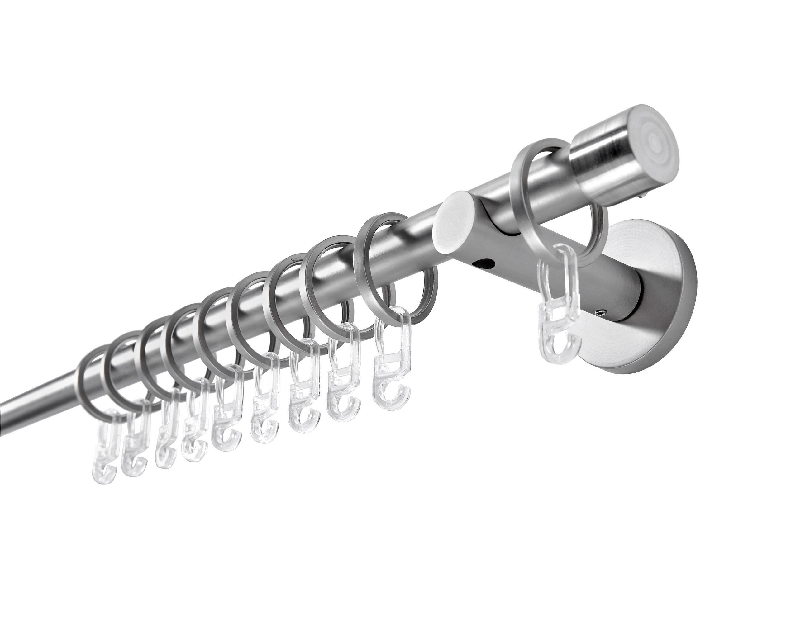 SET GALERIE PERDEA 120 cm  - culoare inox, Basics, metal (120cm) - Boxxx