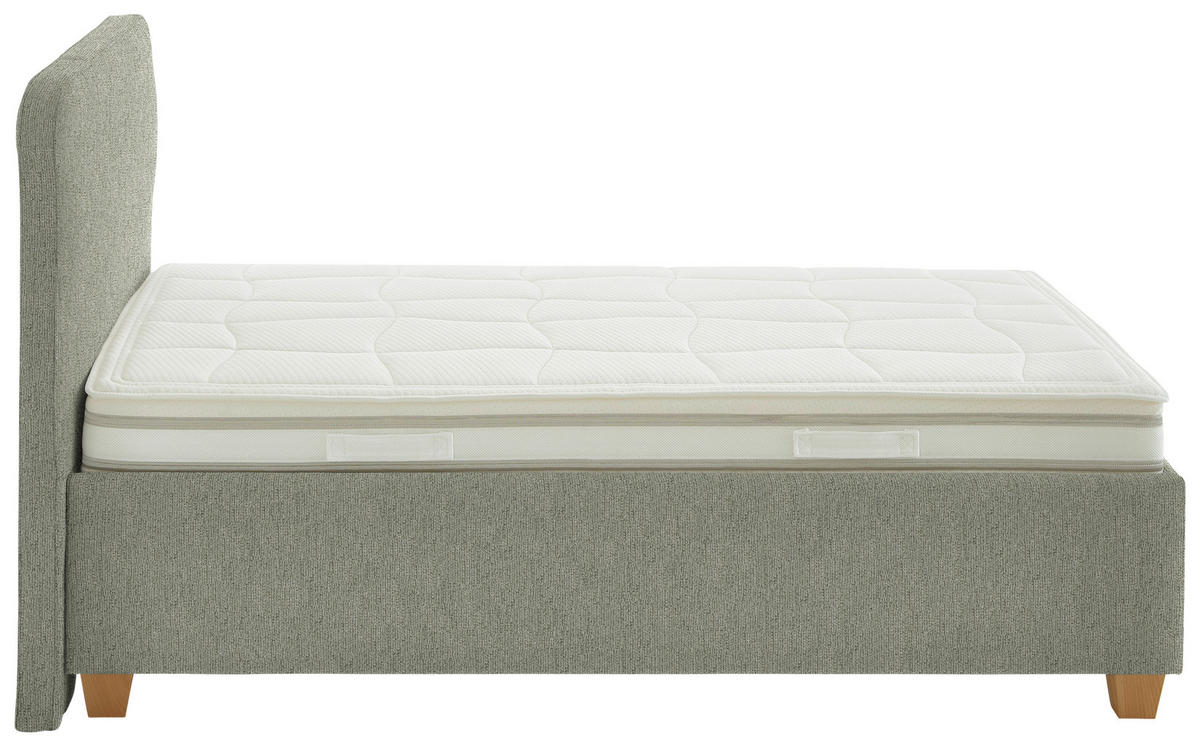 POLSTERBETT 140/200 cm  in Grün  - Weiss/Grün, Konventionell, Holz/Textil (140/200cm) - Beldomo - Sleep