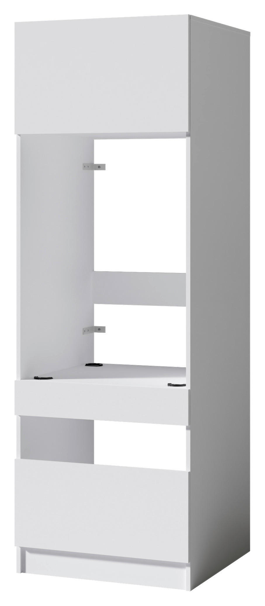 WASCHMASCHINENSCHRANK 68/200/68 cm  in Weiß  - Schwarz/Weiß, Design, Holzwerkstoff/Metall (68/200/68cm) - Milino