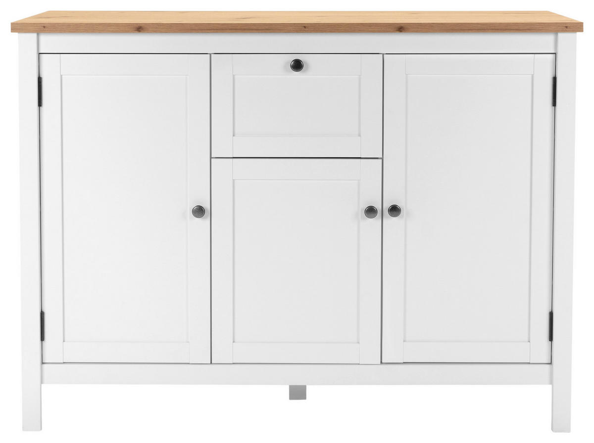 SIDEBOARD  in 120/90/40 cm  - Eichefarben/Weiß, KONVENTIONELL, Holzwerkstoff/Metall (120/90/40cm) - MID.YOU