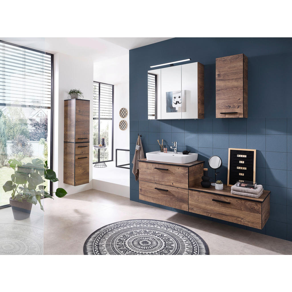 Thumbnail - Xora Unterschrank Xora 374, Eiche, Holzwerkstoff, 71x27.5x44 cm, Made in Germany, hängend, Badezimmer, Badezimmerschränk...