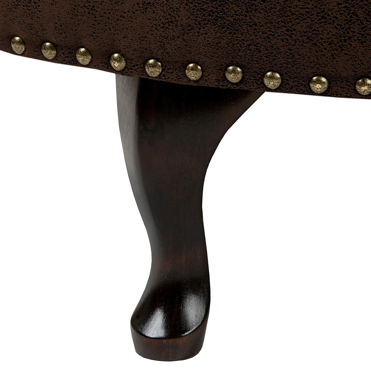 HOCKER Pako Lederlook Dunkelbraun  - Dunkelbraun/Braun, Design, Holz/Textil (80/45/80cm) - Livetastic