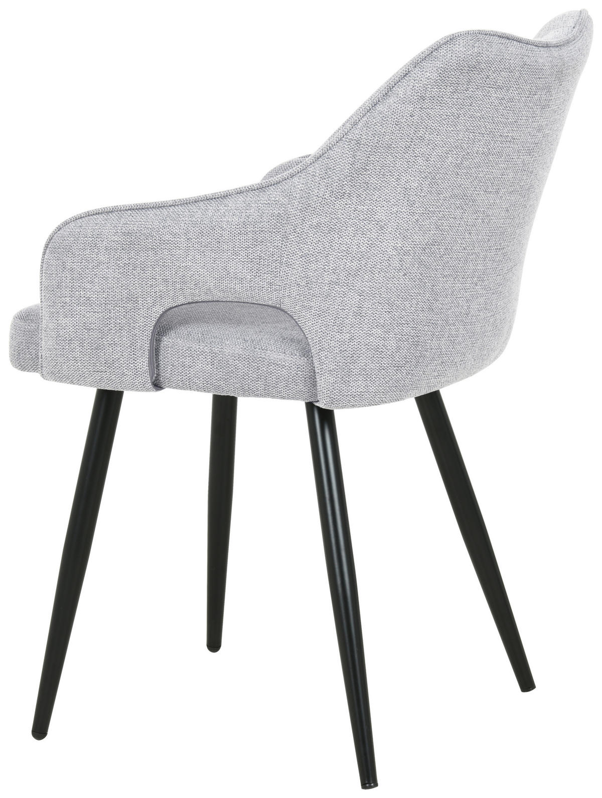 ŽIDLE S PODRUČKAMI, železo, tkaná látka, světle šedá - černá/světle šedá, Moderní, kov/dřevo (60,5/81,5/55,5cm) - MID.YOU