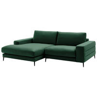 ECKSOFA  in Velours Smaragdgrün  177/253 cm  - Smaragdgrün/Schwarz, Design, Textil/Metall (177/253cm) - Dieter Knoll