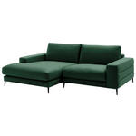 ECKSOFA  in Velours Smaragdgrün  177/253 cm  - Smaragdgrün/Schwarz, Design, Textil/Metall (177/253cm) - Dieter Knoll