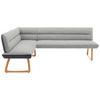 ECKBANK in Textil Hellgrau, Dunkelgrau  - Eichefarben/Dunkelgrau, Design, Holz/Textil (162/237cm) - Koinor