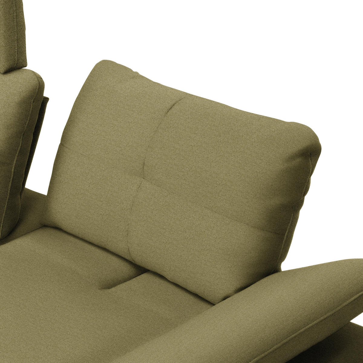 ECKSOFA in Webstoff Olivgrün  - Schwarz/Olivgrün, Design, Textil/Metall (179/301cm) - Chilliano