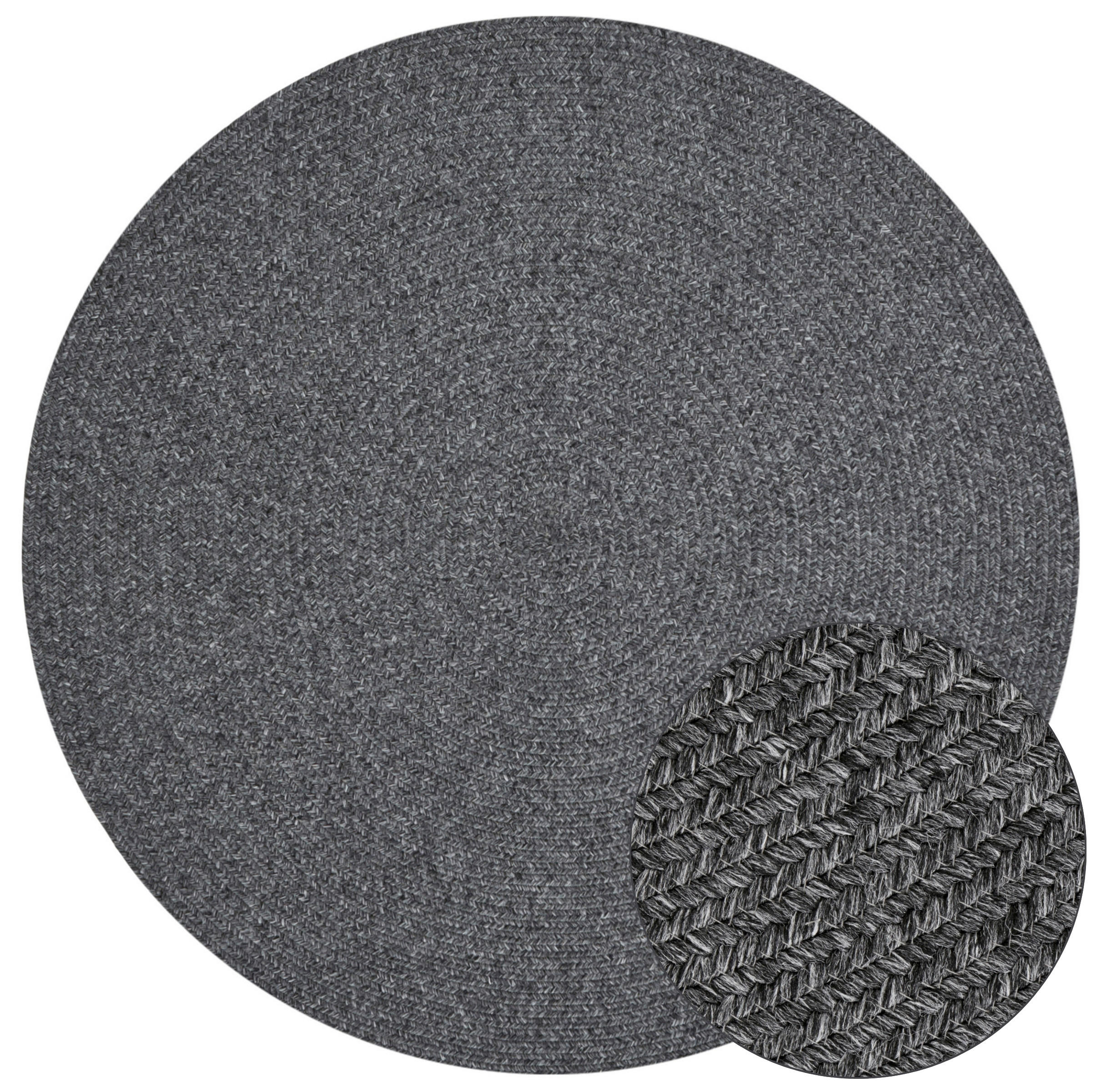 OUTDOORTEPPICH 150 cm Braided Anthrazit  - Anthrazit, Design, Kunststoff (150cm)