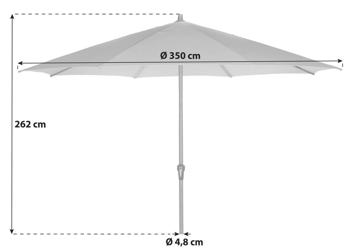 SONNENSCHIRM 350 cm  - Anthrazit/Olivgrün, KONVENTIONELL, Textil/Metall (350/350cm) - Siena Garden