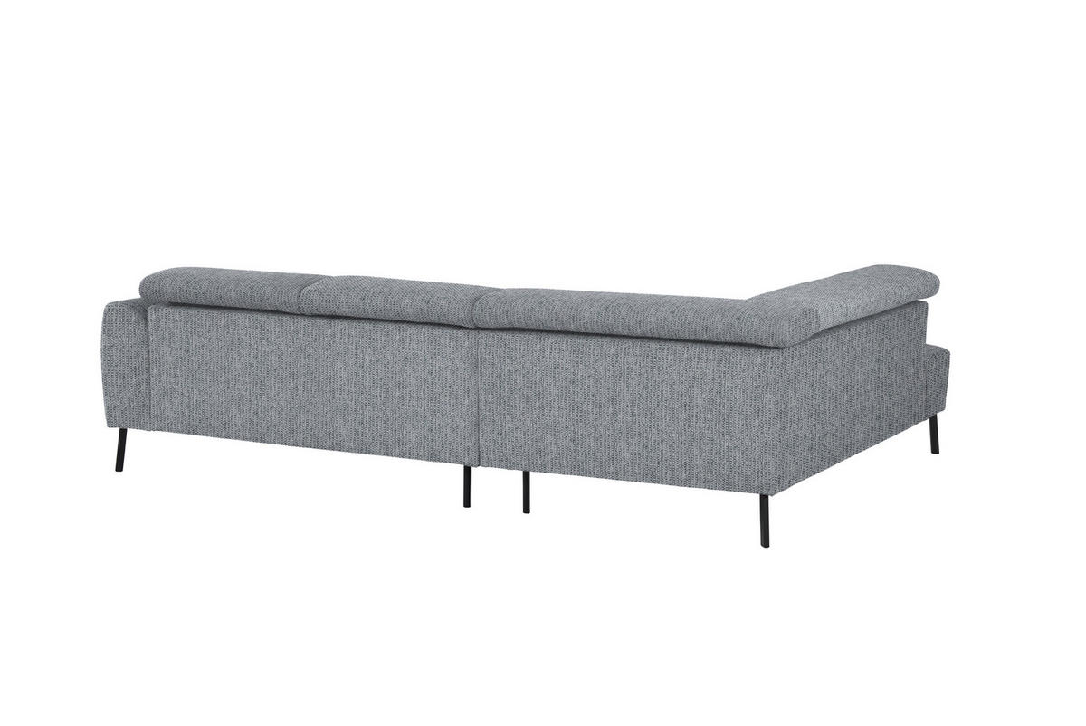 ECKSOFA in Webstoff Hellgrau  205/280 cm  - Hellgrau/Schwarz, Design, Textil/Metall (205/280cm) - Xora