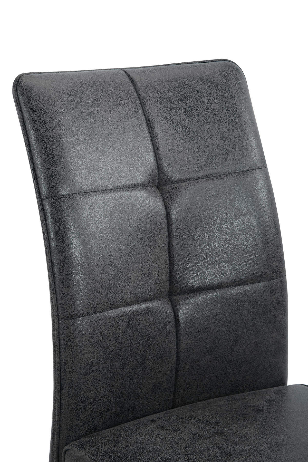 SCHWINGSTUHL-SET 4 Stück  in Stahl Mikrofaser  - Anthrazit/Schwarz, MODERN, Textil/Metall (46/97/61cm) - P & B