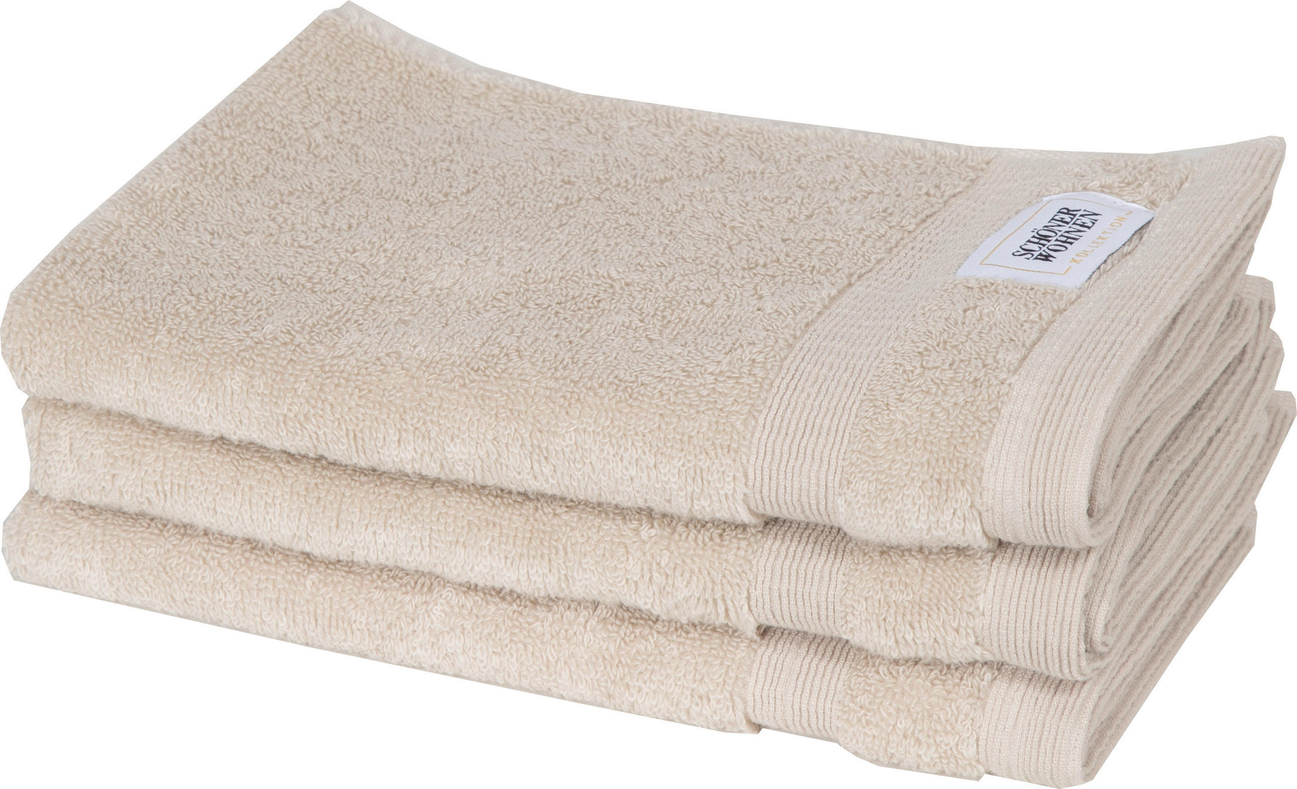 GÄSTETUCH SW-Cuddly Sandfarben 3-teilig 30/50 cm  - Sandfarben, Basics, Textil (30/50cm) - Schöner Wohnen