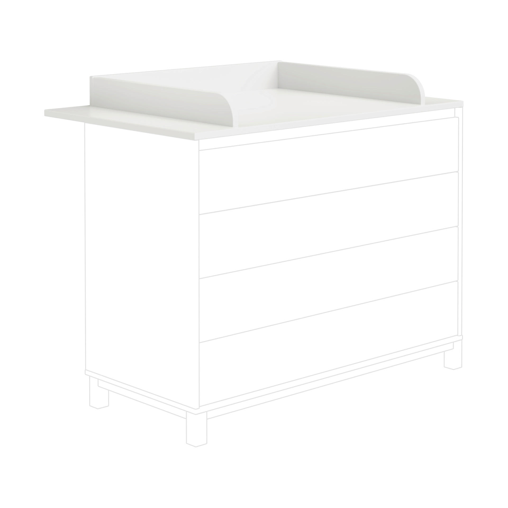 WICKELAUFSATZ Olli Wickelaufsatz  - Weiß, Basics, Holzwerkstoff (123,5/12,5/78,8cm) - Paidi
