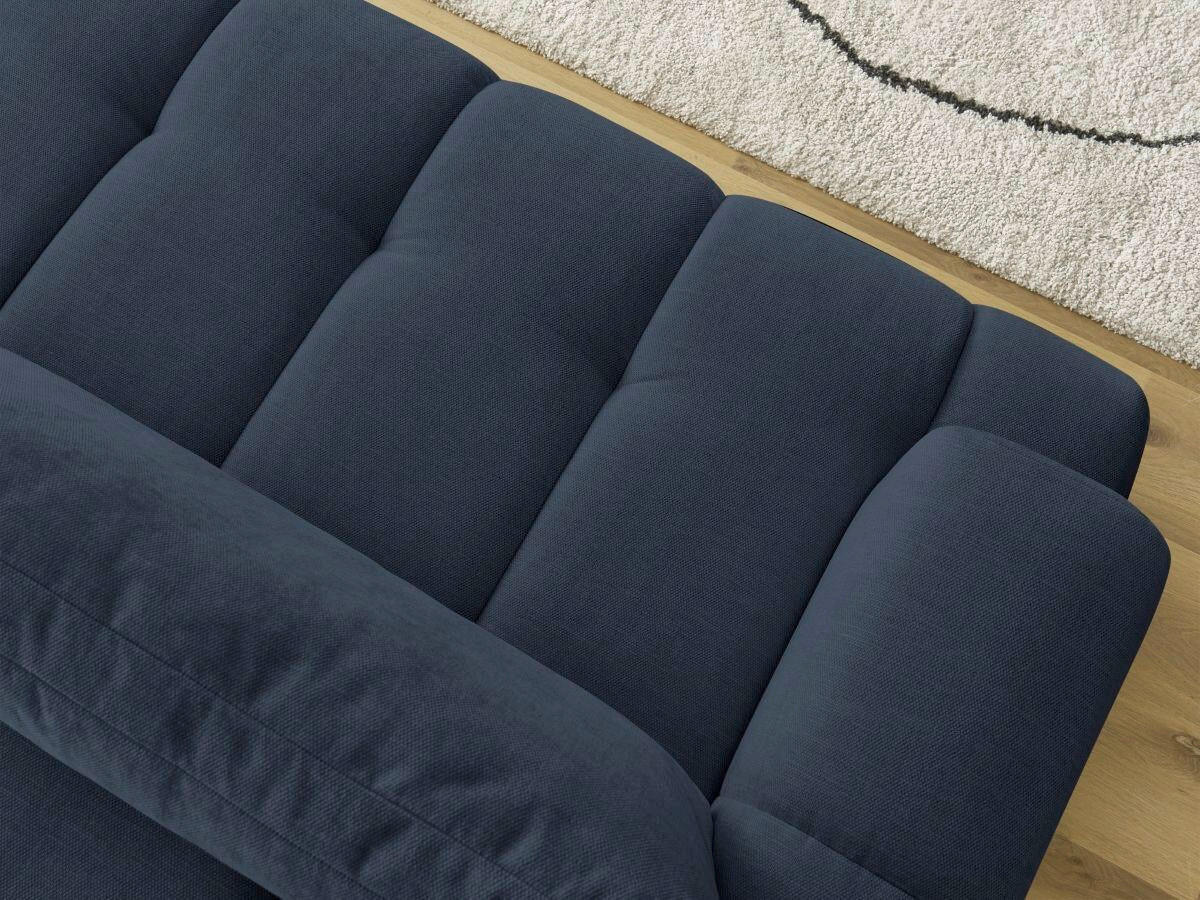 SCHLAFSOFA FUJI Leinenoptik Dunkelblau  inkl.  - Schwarz/Dunkelblau, MODERN, Kunststoff/Textil (251/113/88cm)