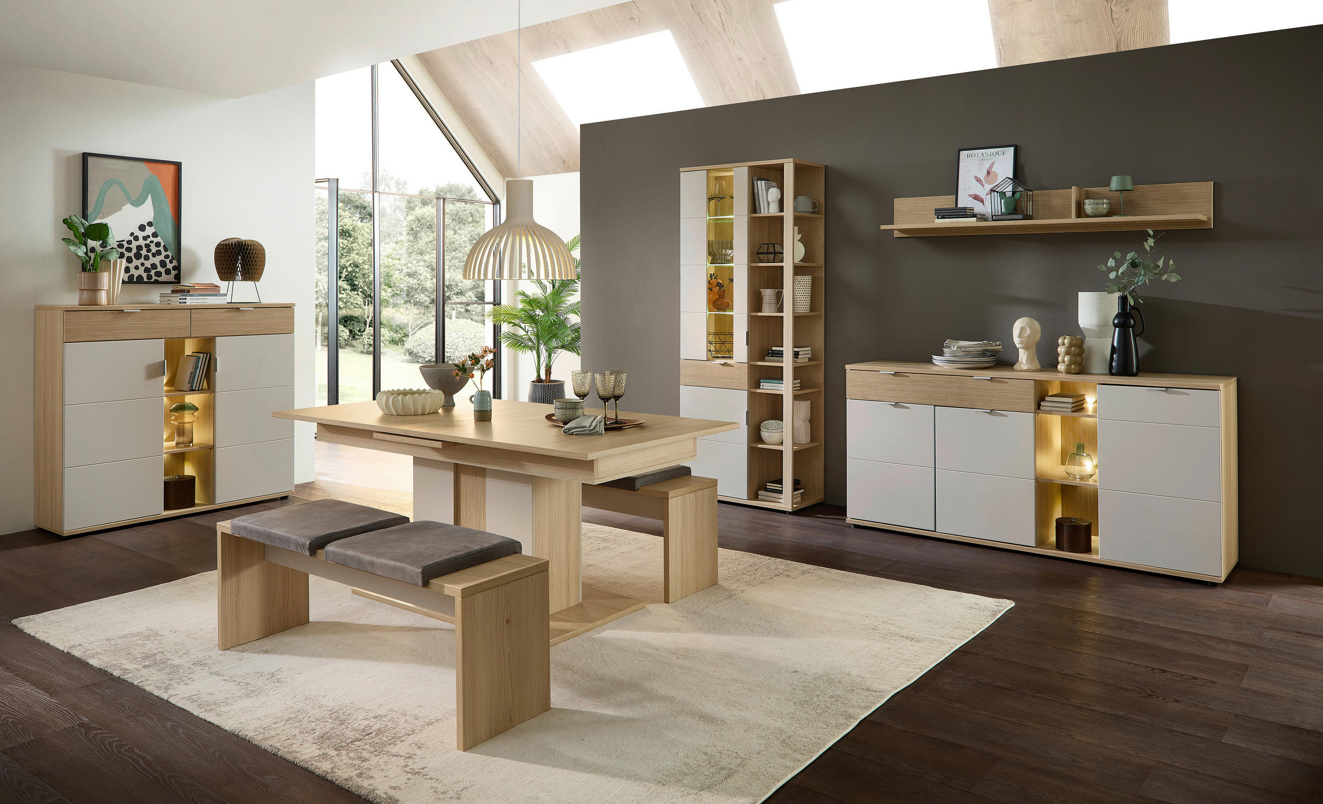 Thumbnail - Stylife Sideboard, Eiche, Kaschmir, Metall, 3 Fächer, 1 Schublade(n) Schubladen, 178x87x44 cm, Beimöbel erhältlich, Bele...