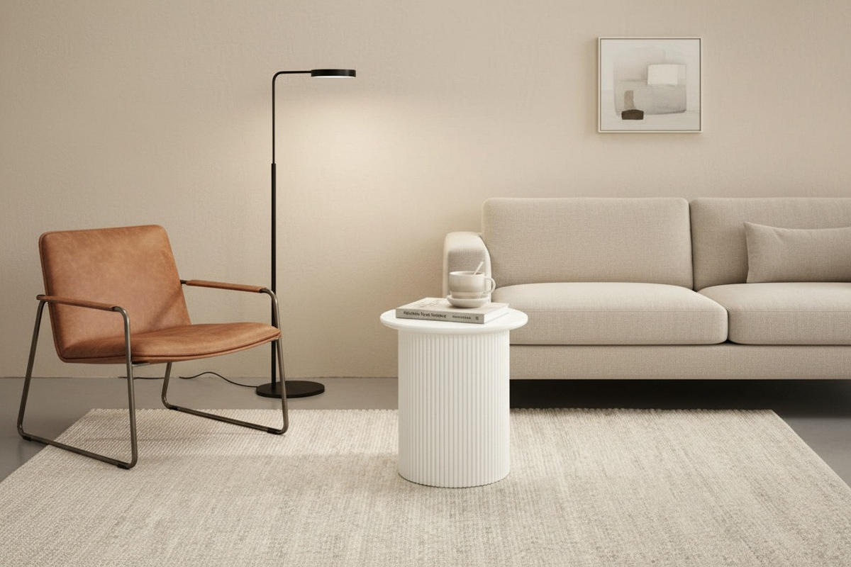 ODKLÁDACÍ STOLEK, bílá, kompozitní dřevo, 40/40/41 cm - bílá/černá, Design, kompozitní dřevo (40/40/41cm) - Xora