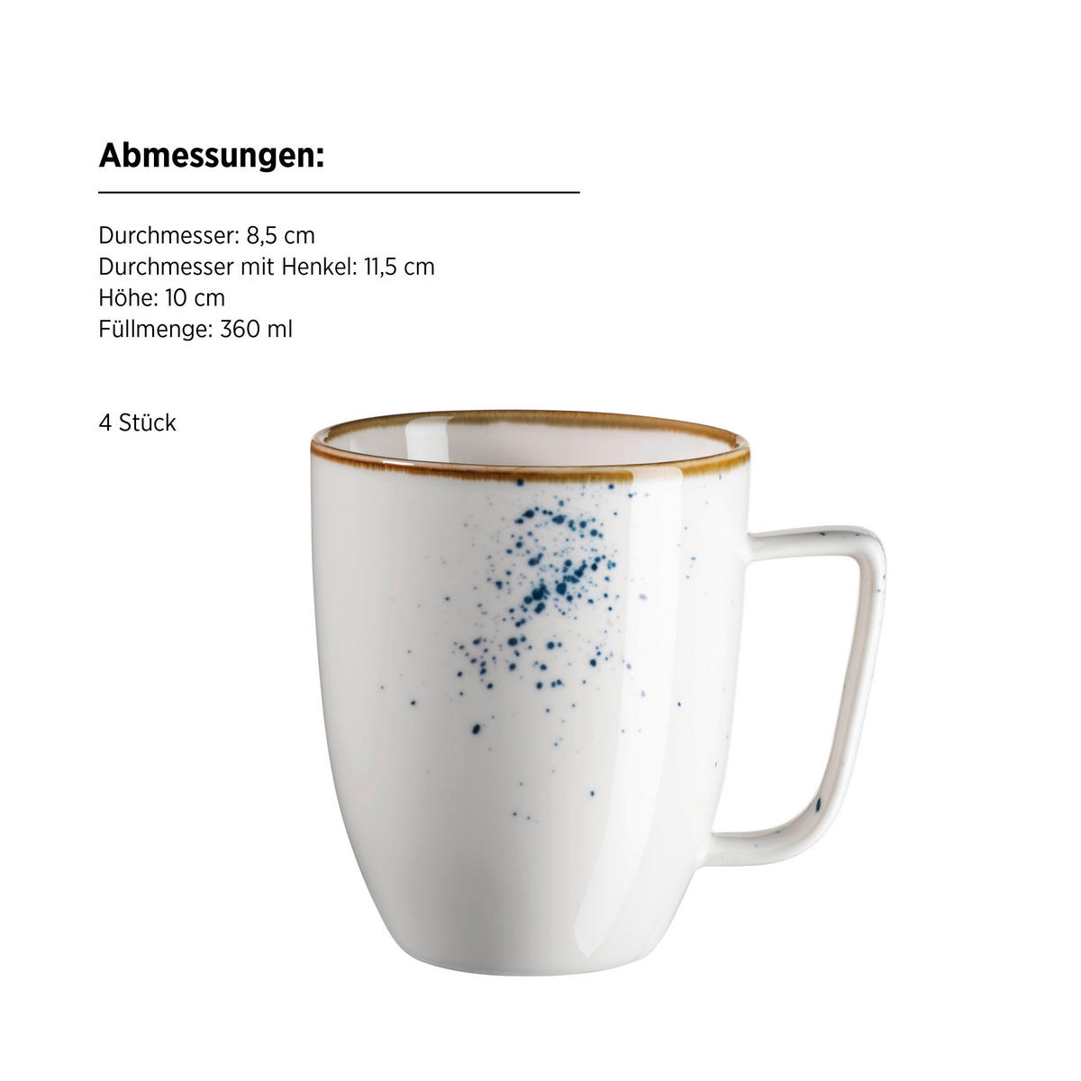 KOMBISERVICE 16-teilig  - Blau/Weiß, Basics, Keramik - Mäser
