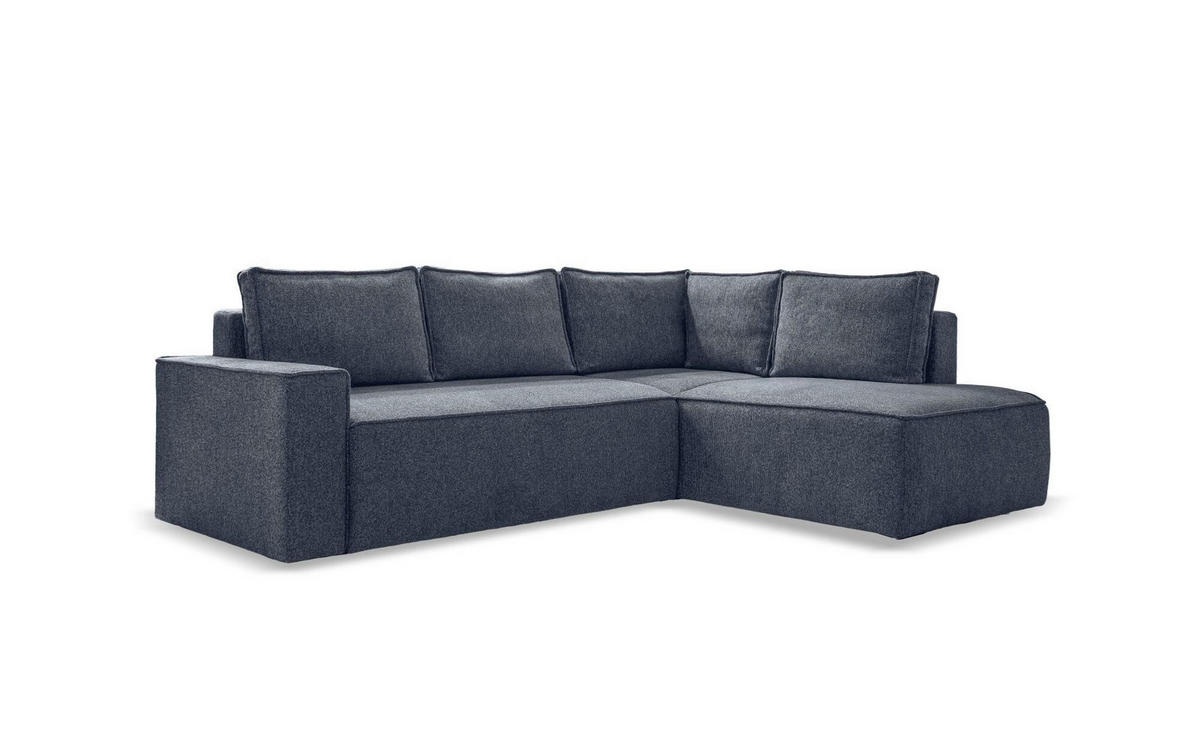 KUTNA GARNITURA tekstil  tamno plava   - bijela/siva, Design, tekstil/plastika (247/194cm) - MID.YOU