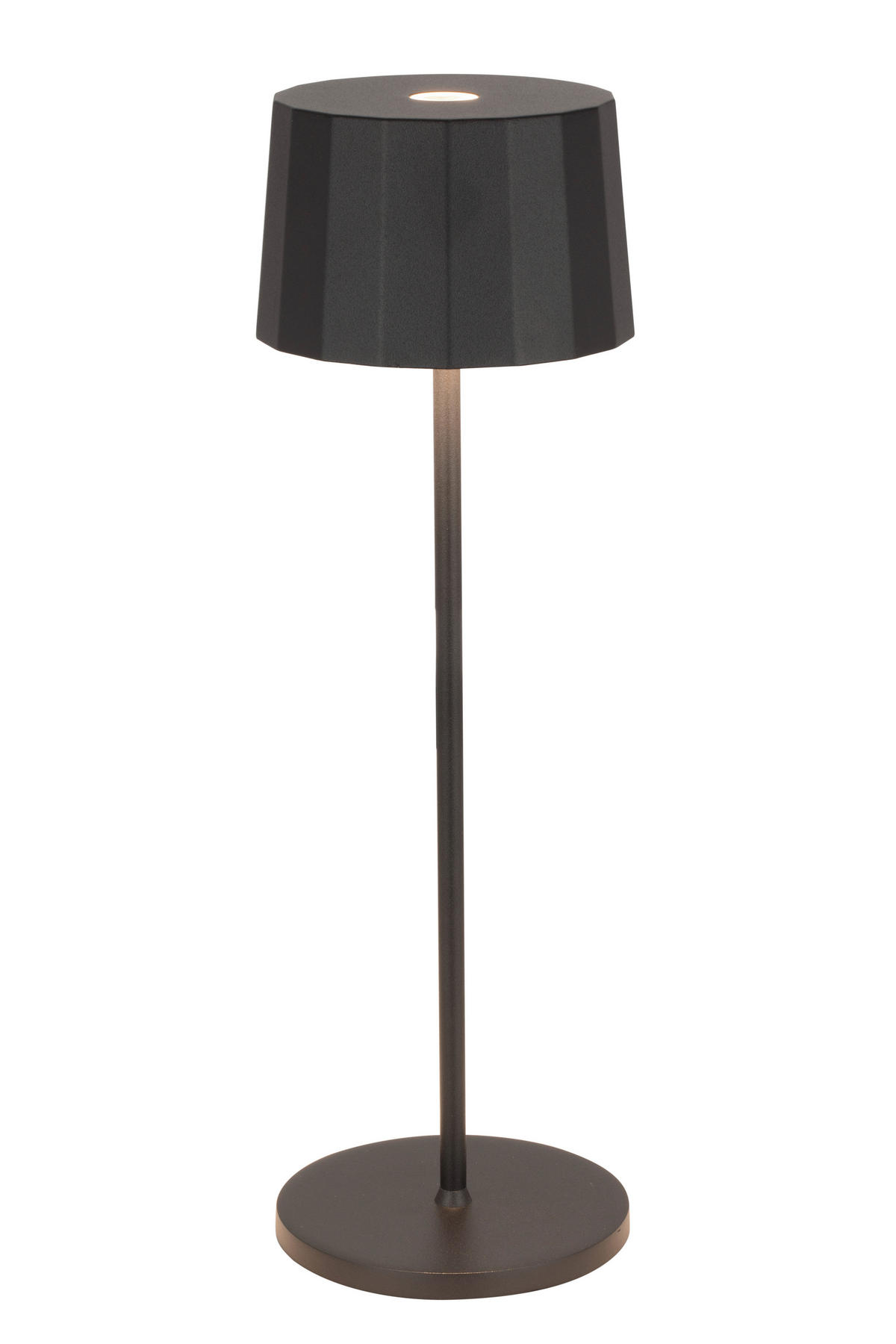 AKKU-TISCHLEUCHTE Pleat 11/35 cm   - Schwarz, Design, Kunststoff/Metall (11/35cm) - Dieter Knoll