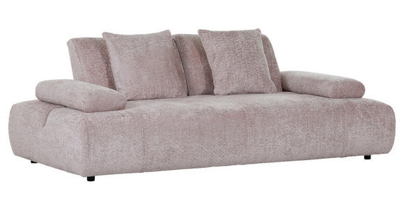 SCHLAFSOFA Chenille Rosa - Schwarz/Rosa, KONVENTIONELL, Kunststoff/Textil (235-255/80/116-138cm) - Carryhome